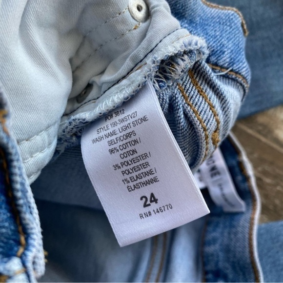 RE/DONE High Rise Stove Pipe Jeans in Light Stone Straight Crop - Picture 12 of 13